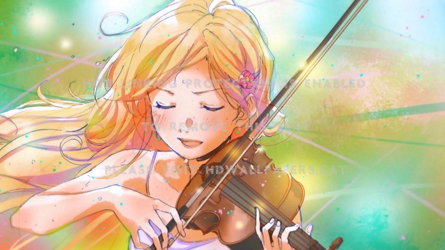 Shigatsu Wa Kimi No Uso Kaori Miyazono With - Shigatsu Wa Kimi No Uso Kaori Violin - HD Wallpaper 