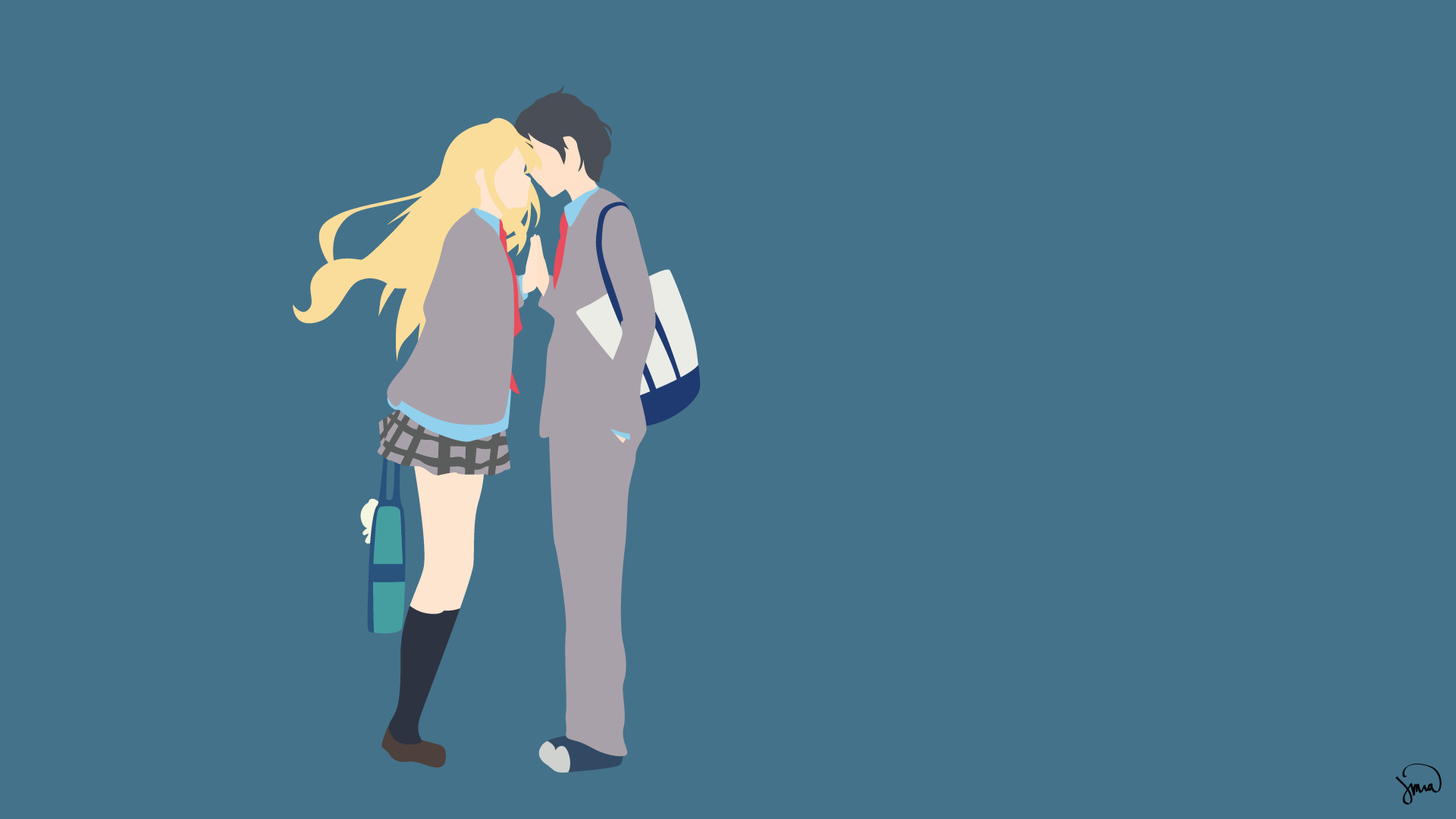 Hd Wallpaper - Your Lie In April Minimalist - HD Wallpaper 