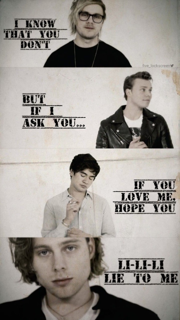 Quote, Wallpaper, And Lie To Me Image - Lock Screen 5 Seconds Of Summer - HD Wallpaper 