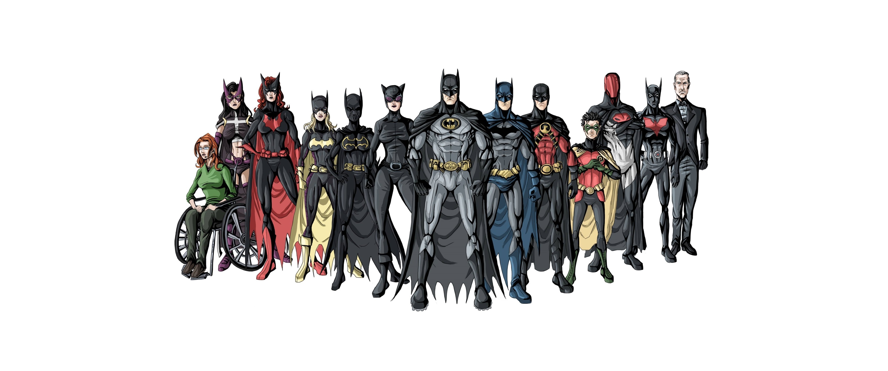 Batman Huntress Batgirl Catwoman Robin (batman) Red - Bat Family - HD Wallpaper 