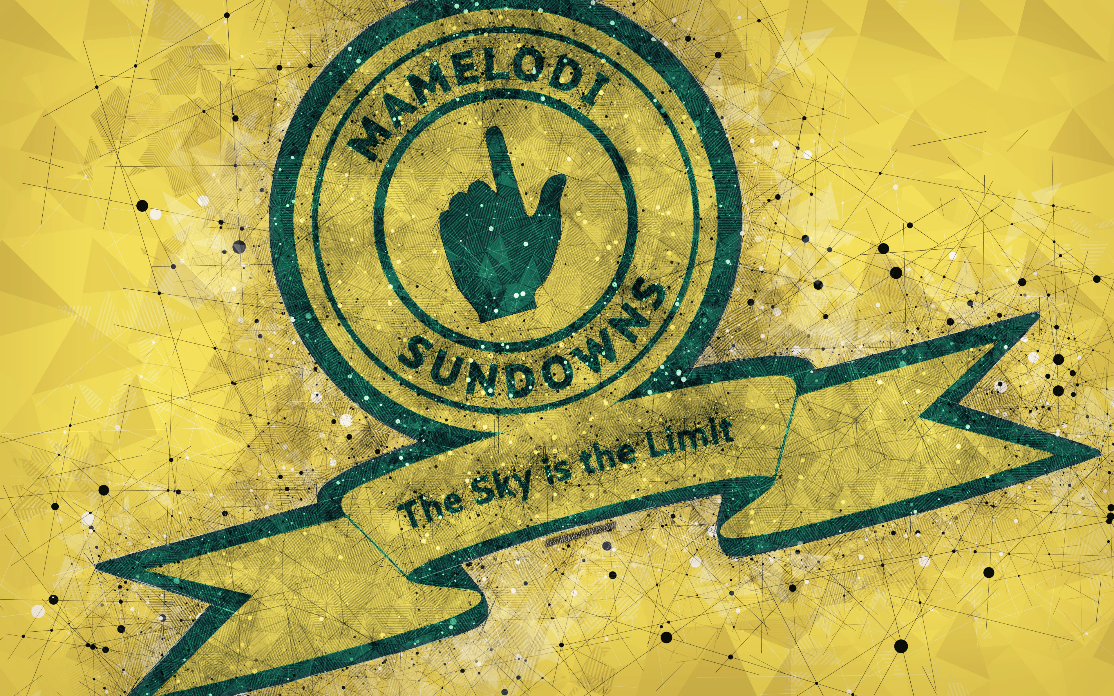 Mamelodi Sundowns Fc, 4k, Logo, Geometric Art, South - Mamelodi Sundowns Pic Download - HD Wallpaper 