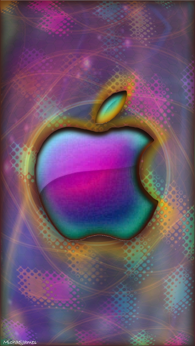 Purple Backgrouhd With Apple Logo - HD Wallpaper 