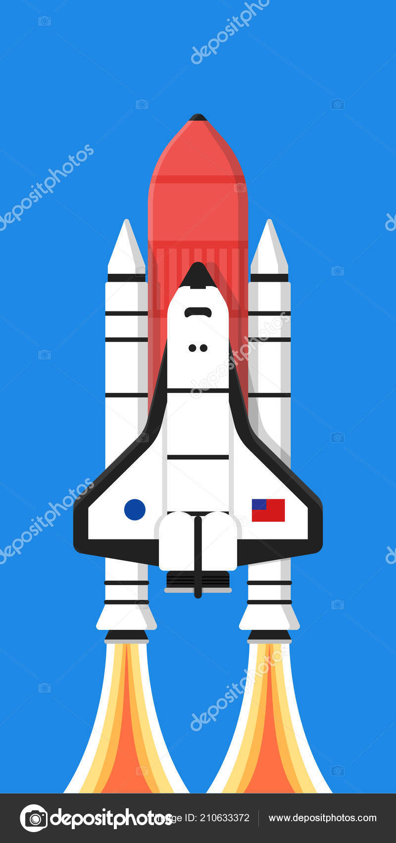 Rocket Ship Taking Off Illustration - HD Wallpaper 