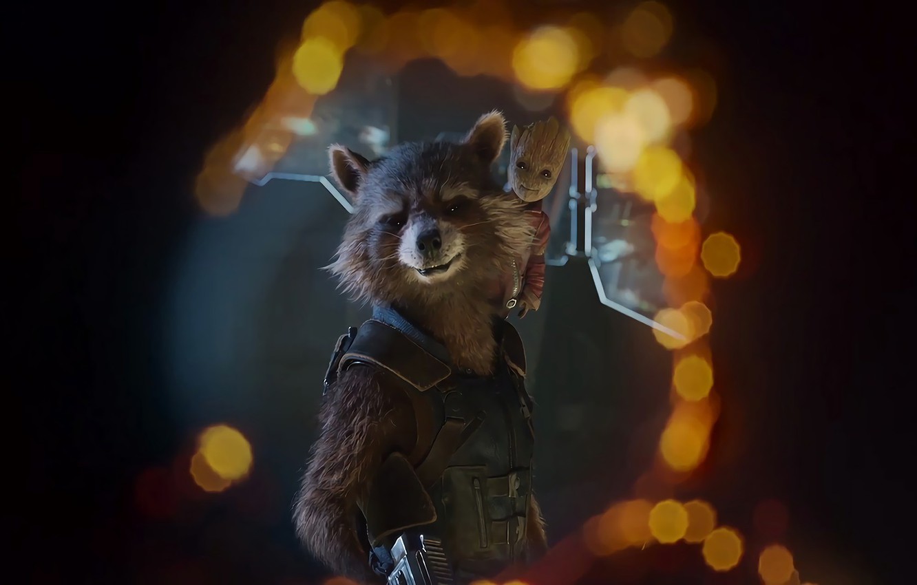 Photo Wallpaper Cinema, Wallpaper, Gun, Weapon, Marvel, - Rocket Guardians Of The Galaxy 2 - HD Wallpaper 