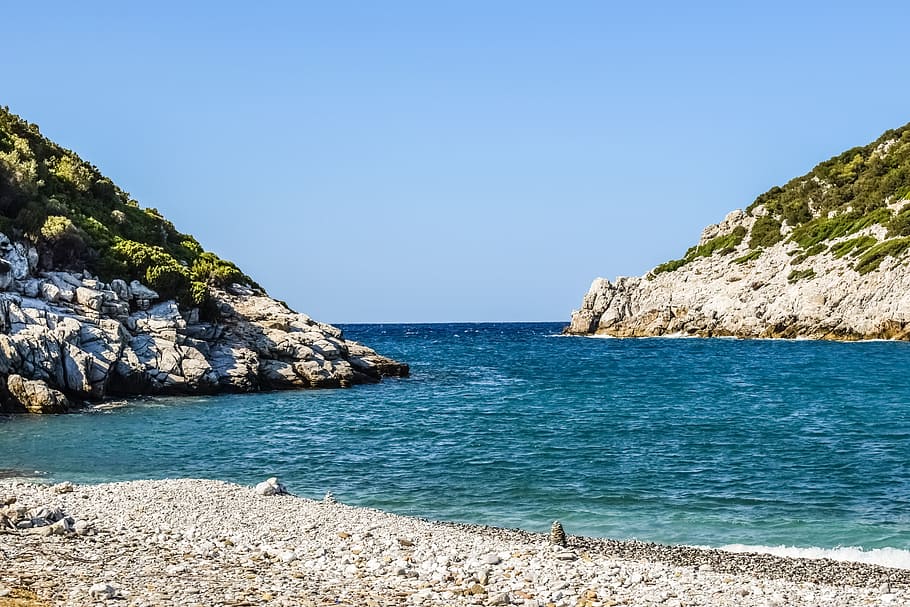 Greece, Skopelos, Glysteri, Pebble Beach, Island, Greek, - HD Wallpaper 