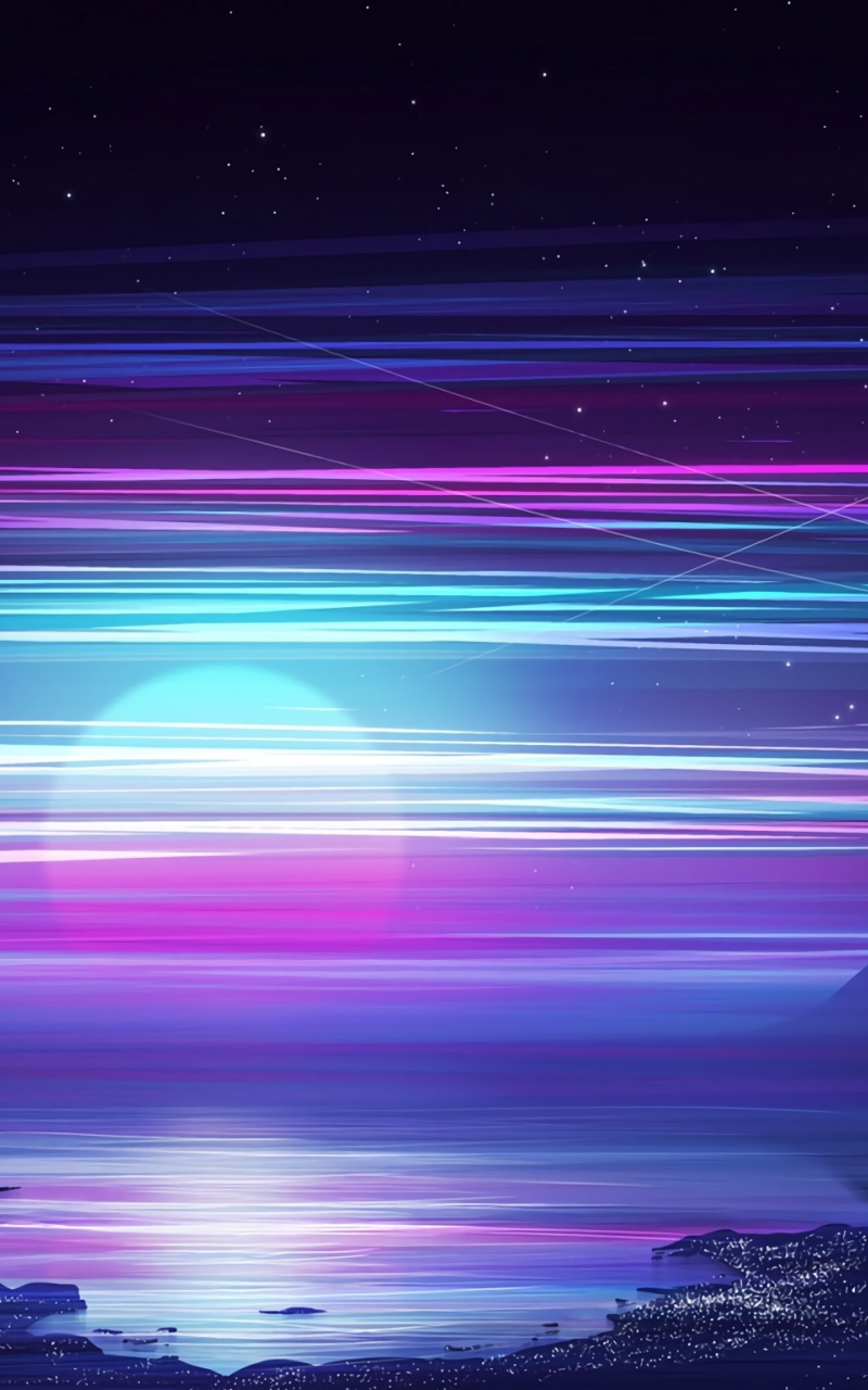 Synthwave, Sky, Colorful, Motion Blur, Night, Wallpaper - HD Wallpaper 