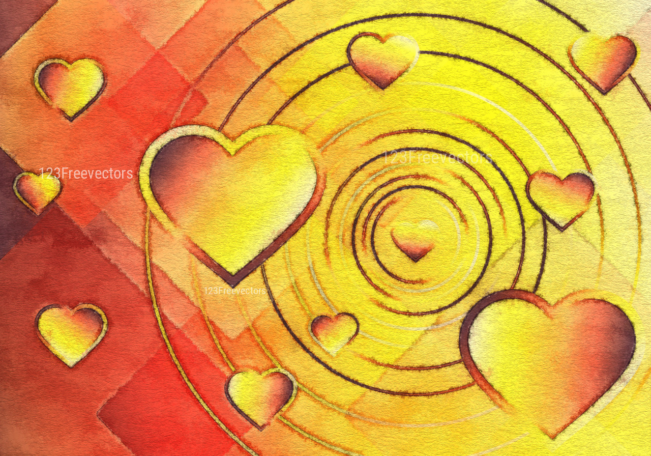 Red And Yellow Heart Texture Wallpaper Design - HD Wallpaper 