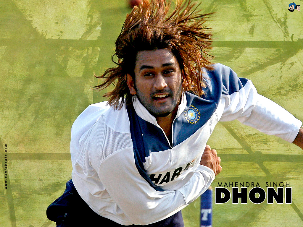 Ms Dhoni Long Hair - HD Wallpaper 