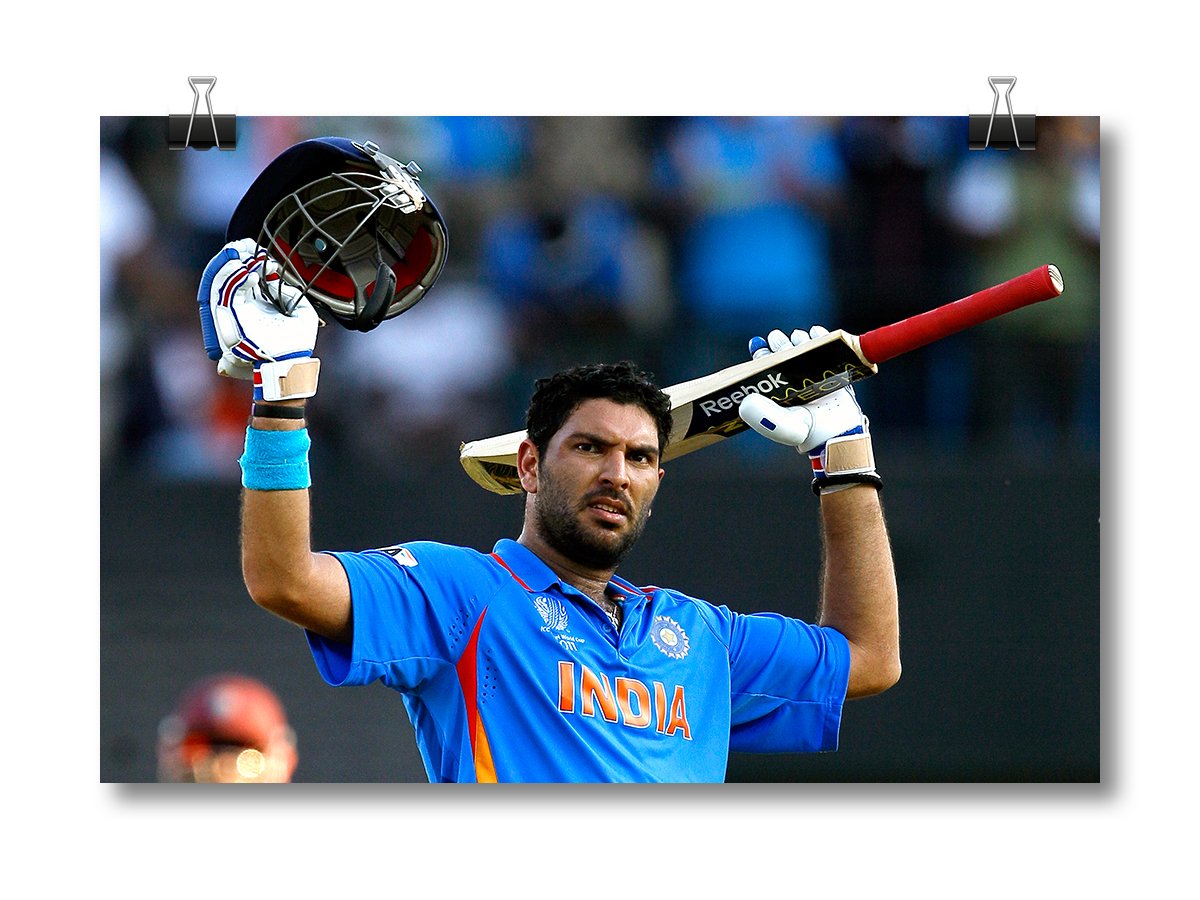 Cricketer Poster - Yuvaraj Singh In World Cup - HD Wallpaper 