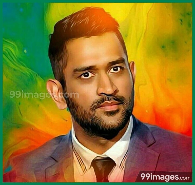 Ms Dhoni Digital Painting - HD Wallpaper 