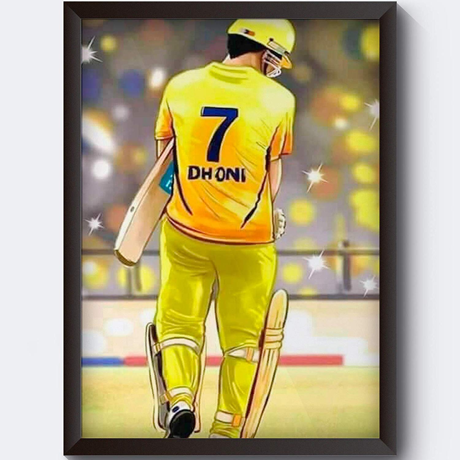 Motivate Box,ms Dhoni Csk Designed Black Wall Frames - Hd Wallpaper Csk Dhoni - HD Wallpaper 