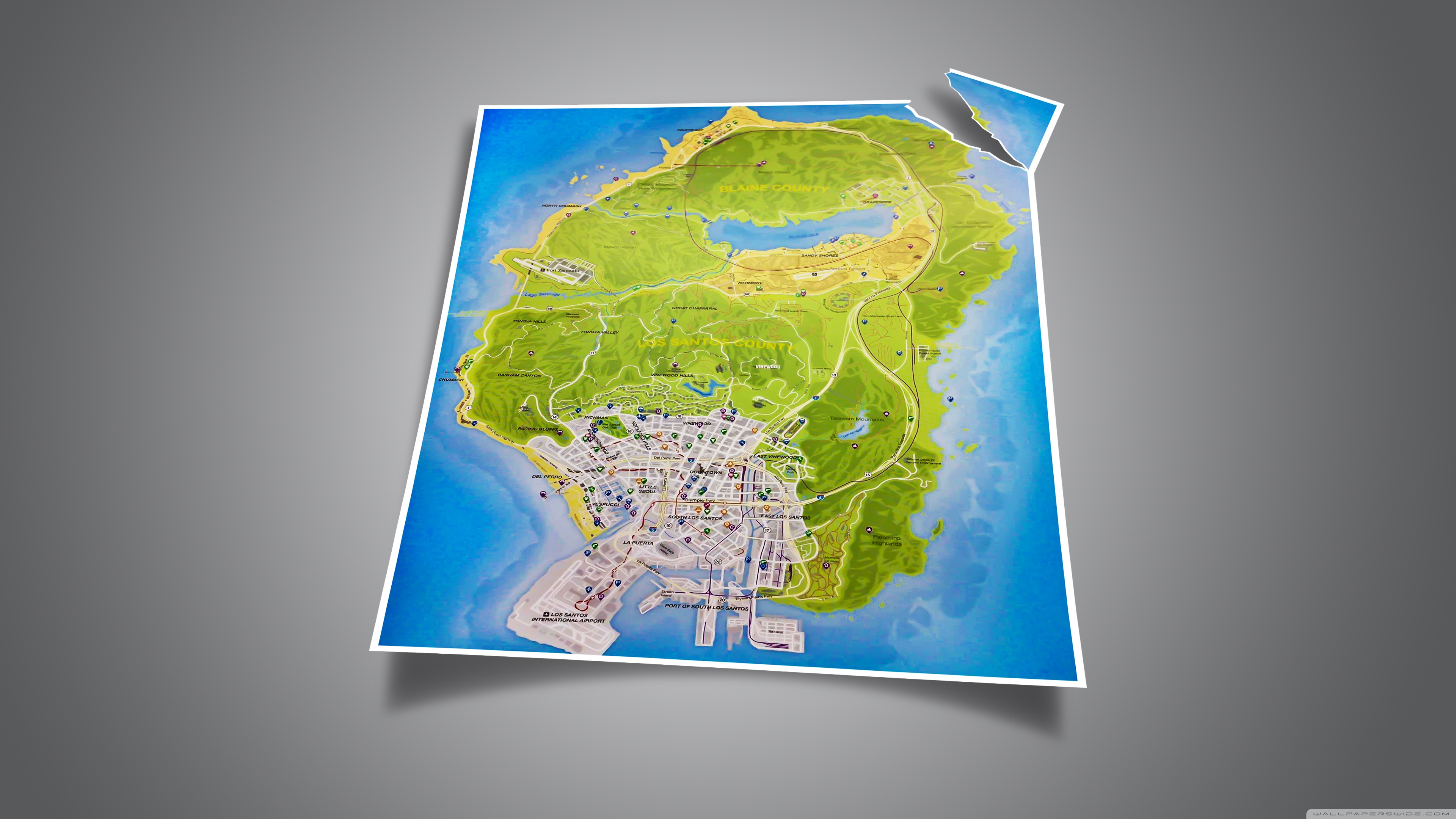 Gta 5 Official Map - HD Wallpaper 