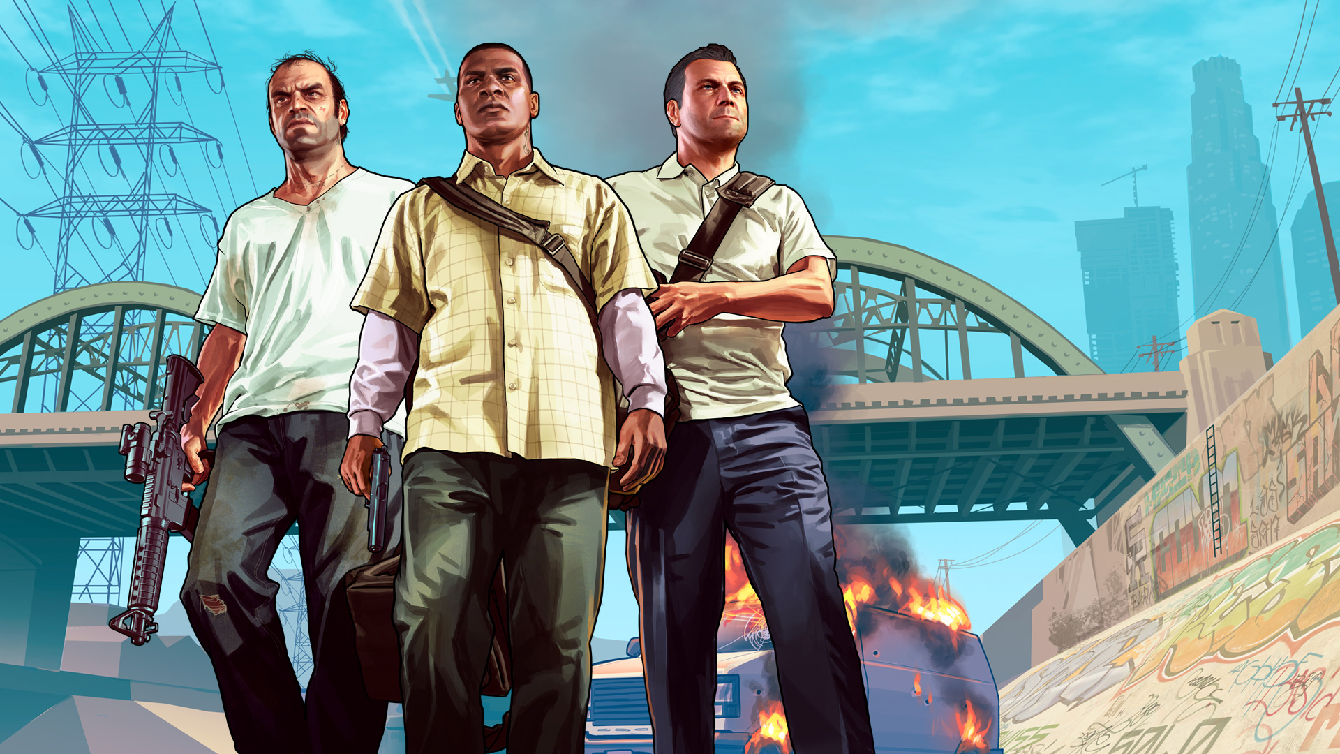 Gta 5 3 Main Characters 1920x1080 Wallpaper Teahub Io