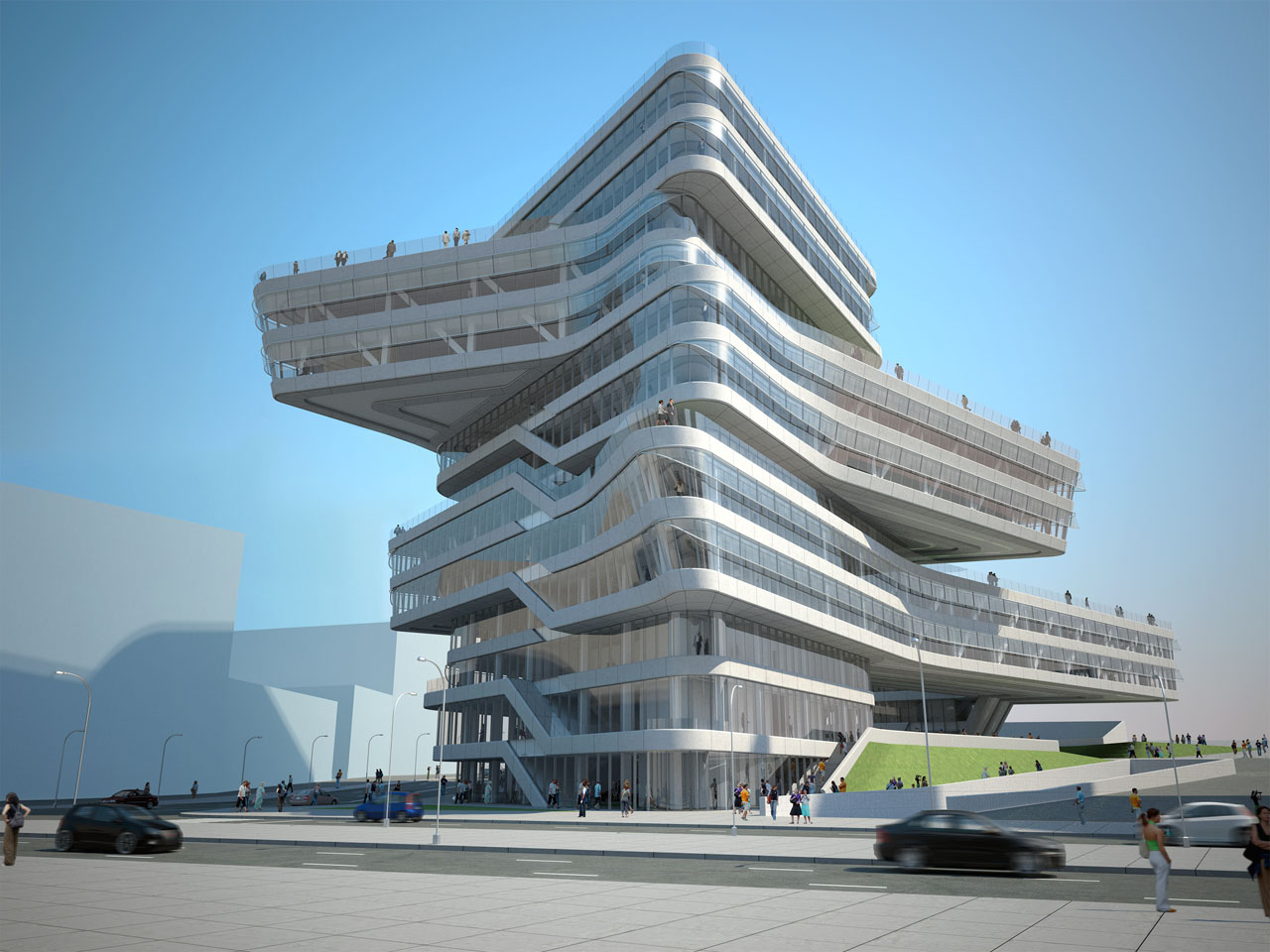 Edifici Torre Espiral Rendering By Zaha Hadid - Zaha Hadid Spiral Tower - HD Wallpaper 