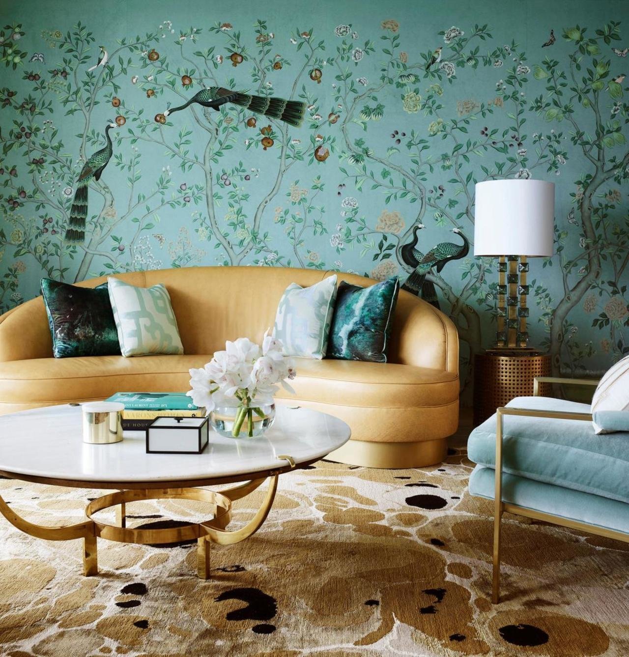 Green Colour Scheme Living Room - HD Wallpaper 