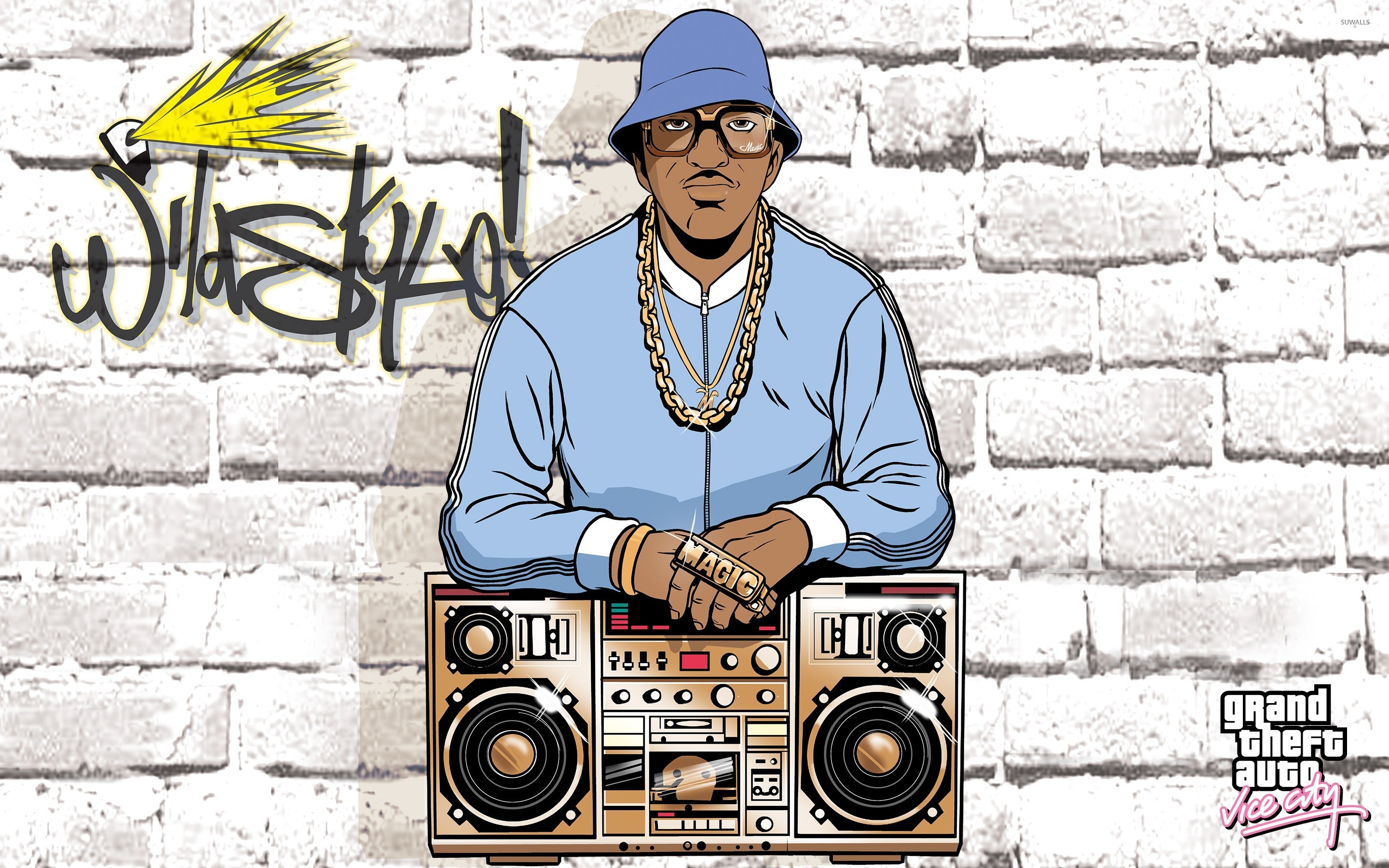 Photo Wallpaper Gta, Rockstar, Grand Theft Auto, Vice - Gta Vice City Wildstyle - HD Wallpaper 