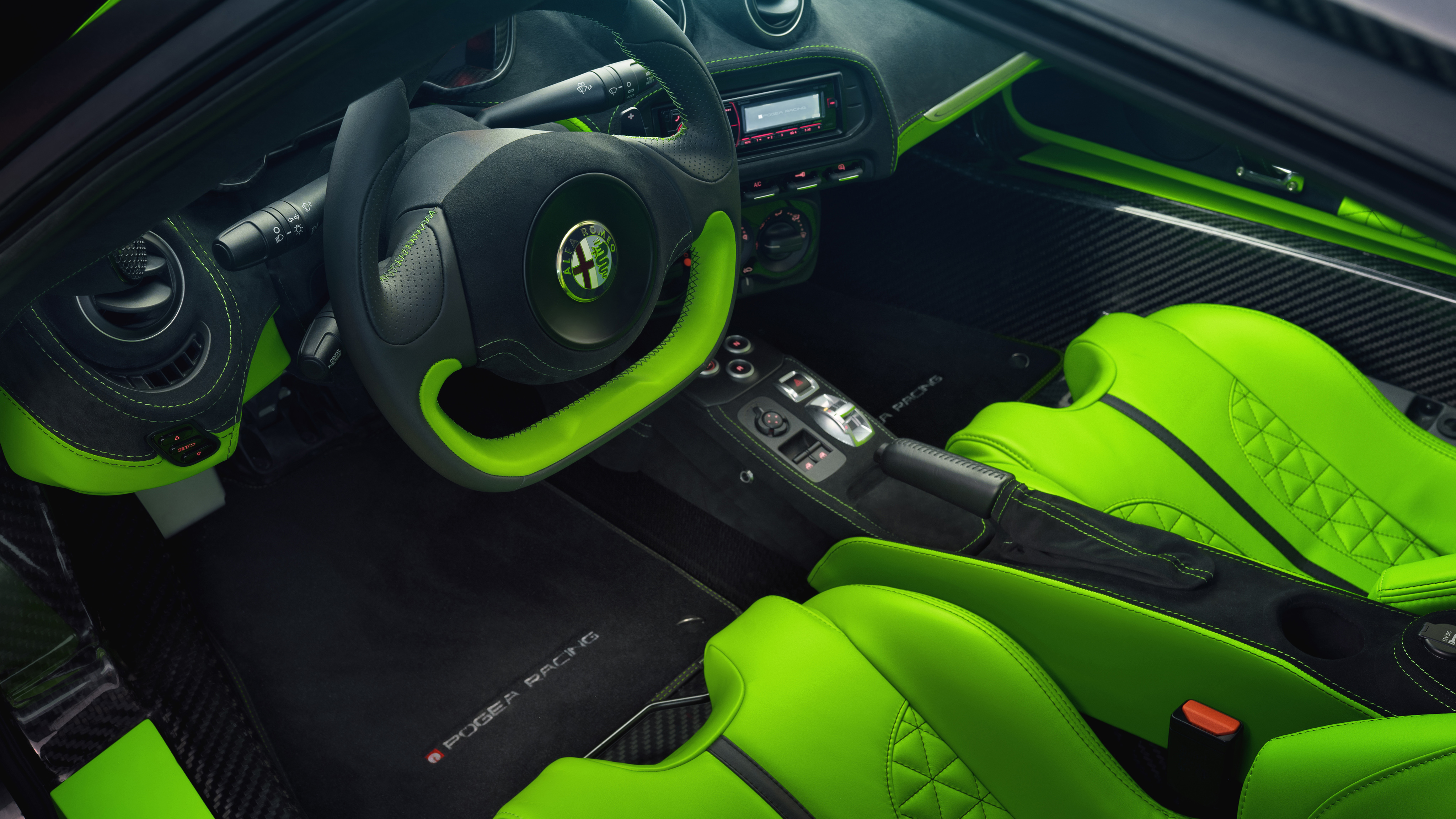 Green Alfa Romeo Interior - HD Wallpaper 