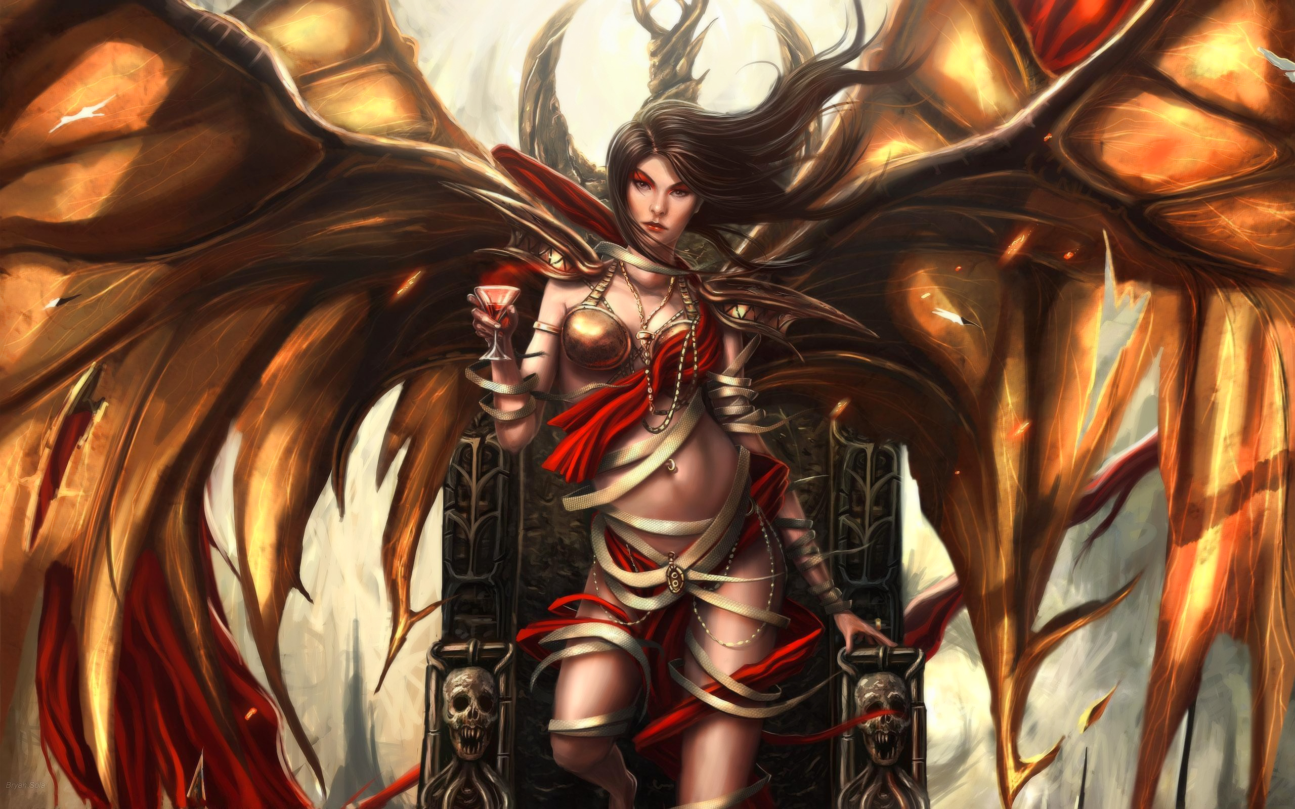 Female Vampire Warrior Art - HD Wallpaper 