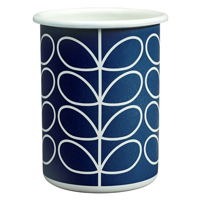 Orla Kiely Enamel Tumbler In Linear Stem Slate Grey - Brabantia Orla Kiely Bin - HD Wallpaper 