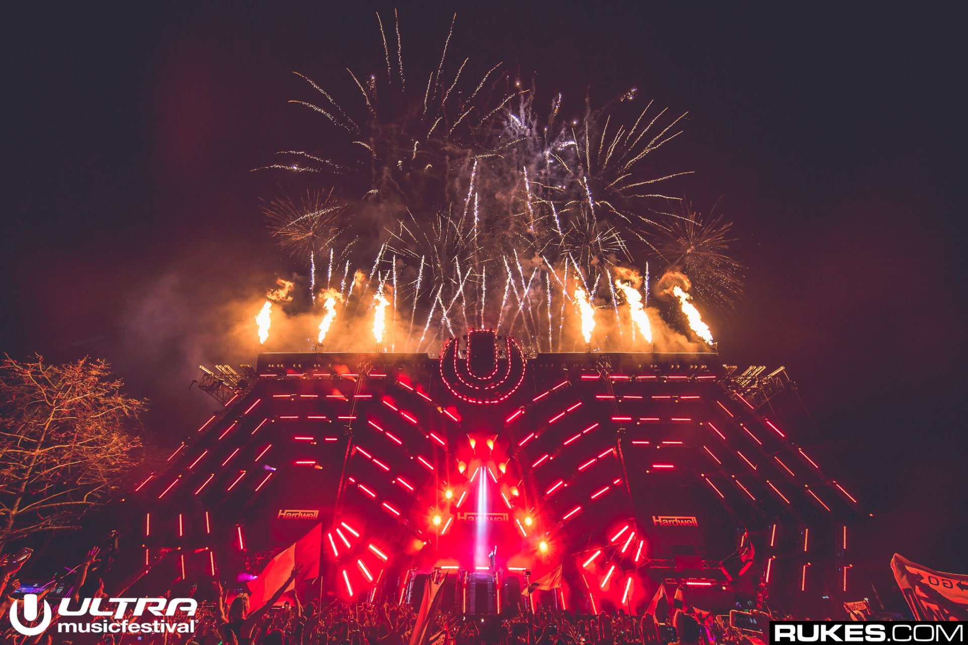Ultra Music Festival Miami Fireworks - HD Wallpaper 