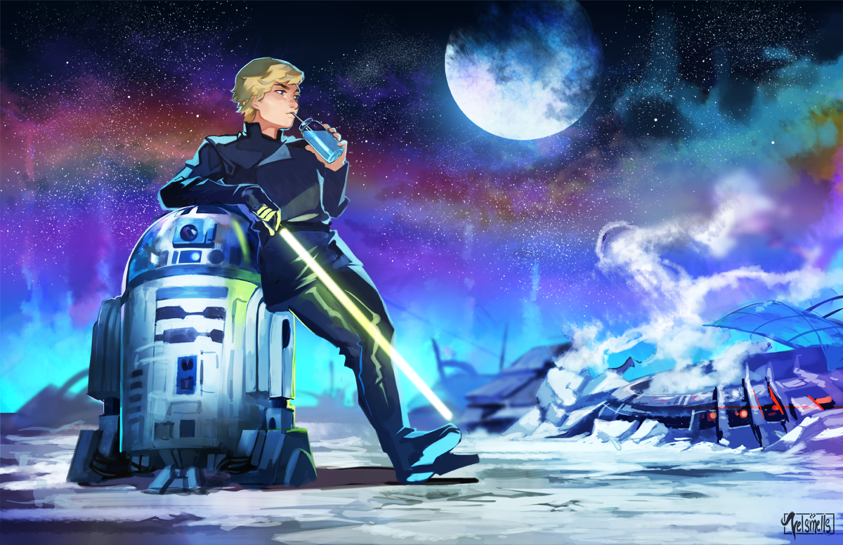 Luke Skywalker And R2d2 - HD Wallpaper 