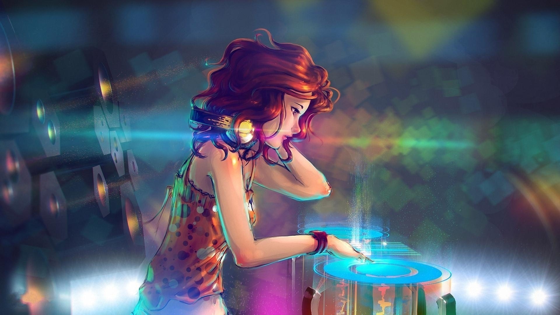 Free Dj Anime Girl With Headphones, Computer Desktop - Dj Girl Wallpaper Hd - HD Wallpaper 