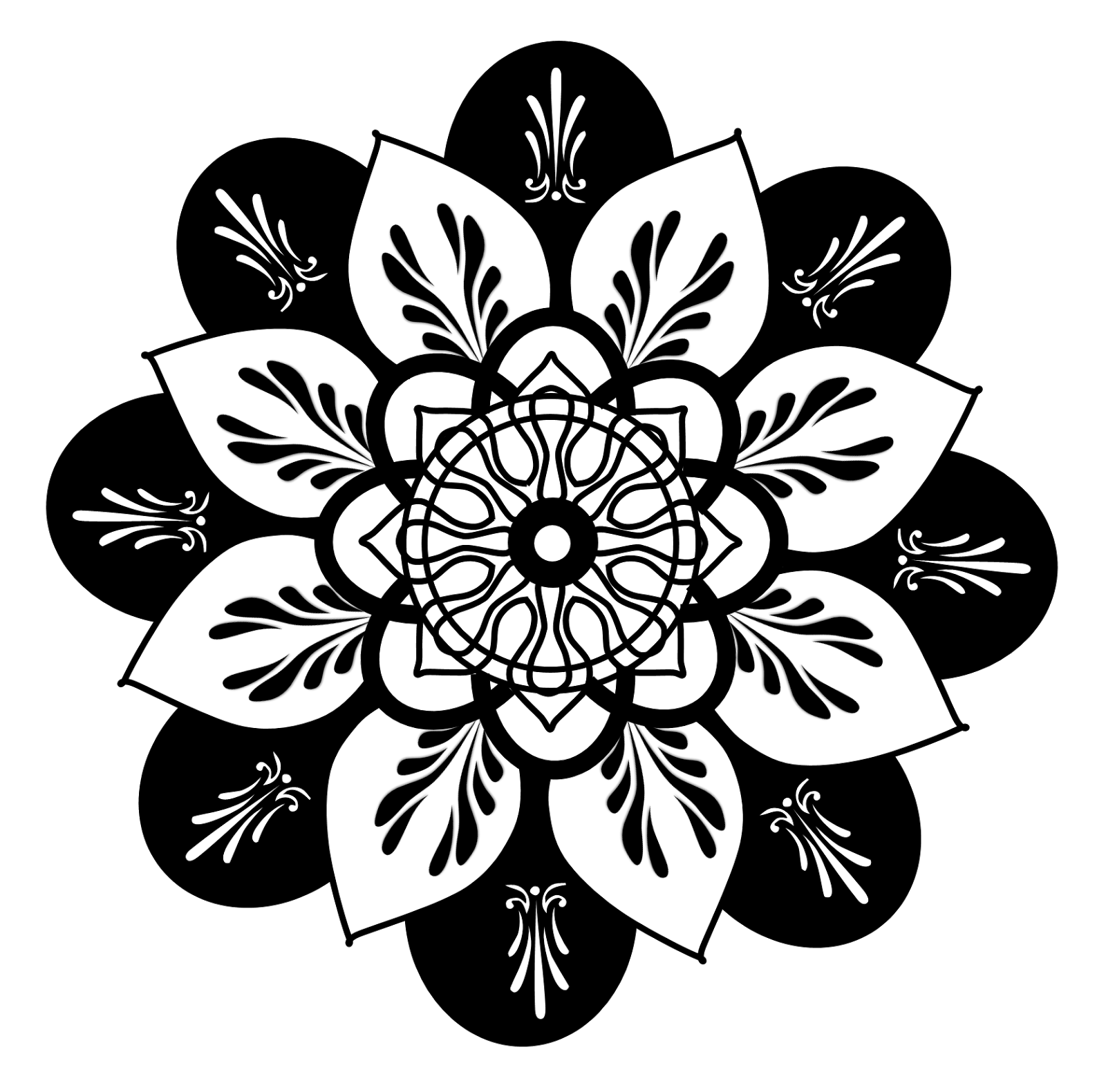 Clipart Mandala - Mandala Clipart Black And White - HD Wallpaper 