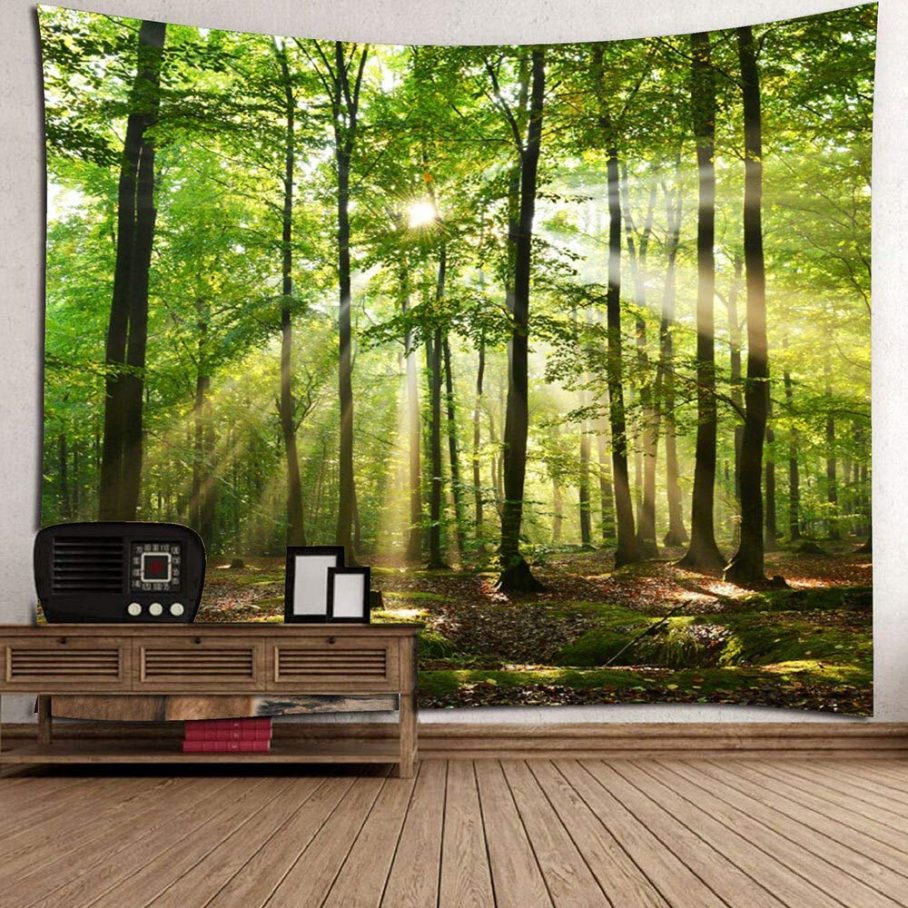 Wall Tapestry Forest - HD Wallpaper 