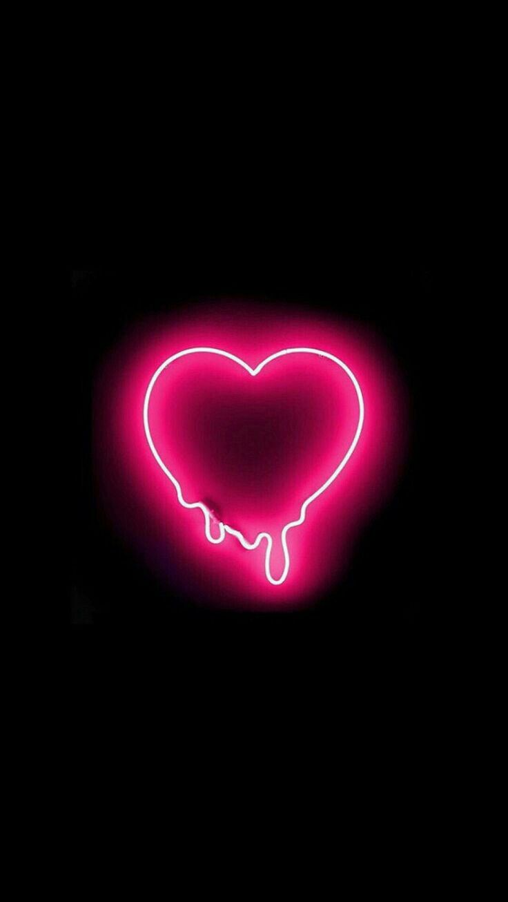 Neon Heart Wallpaper Hd - HD Wallpaper 