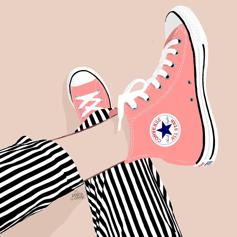 Cute Converse Sketch - HD Wallpaper 