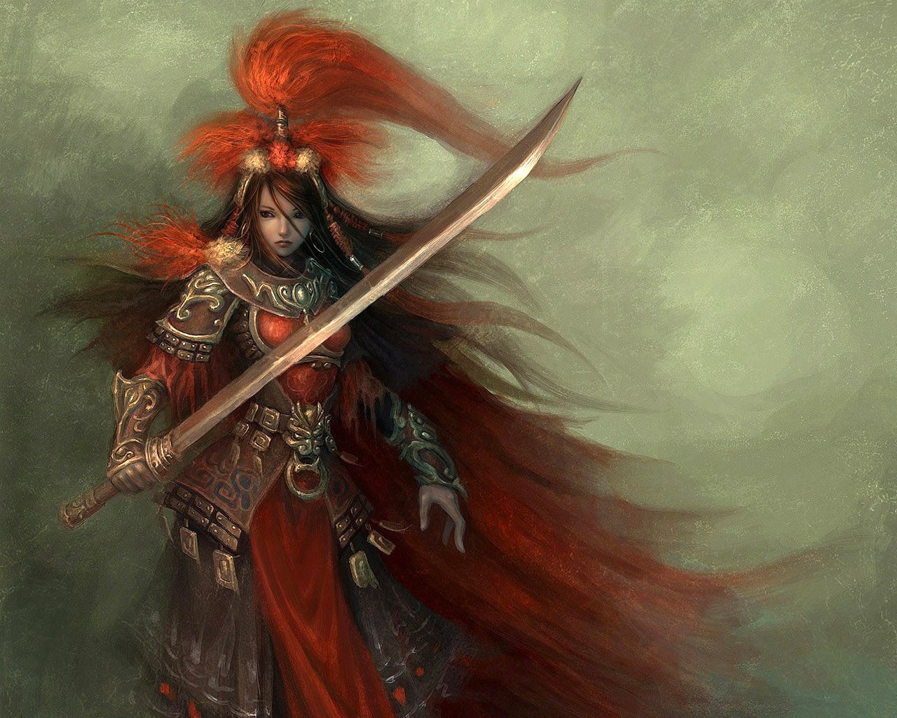 Female Warrior Wallpaper - Fantasy Warrior - HD Wallpaper 