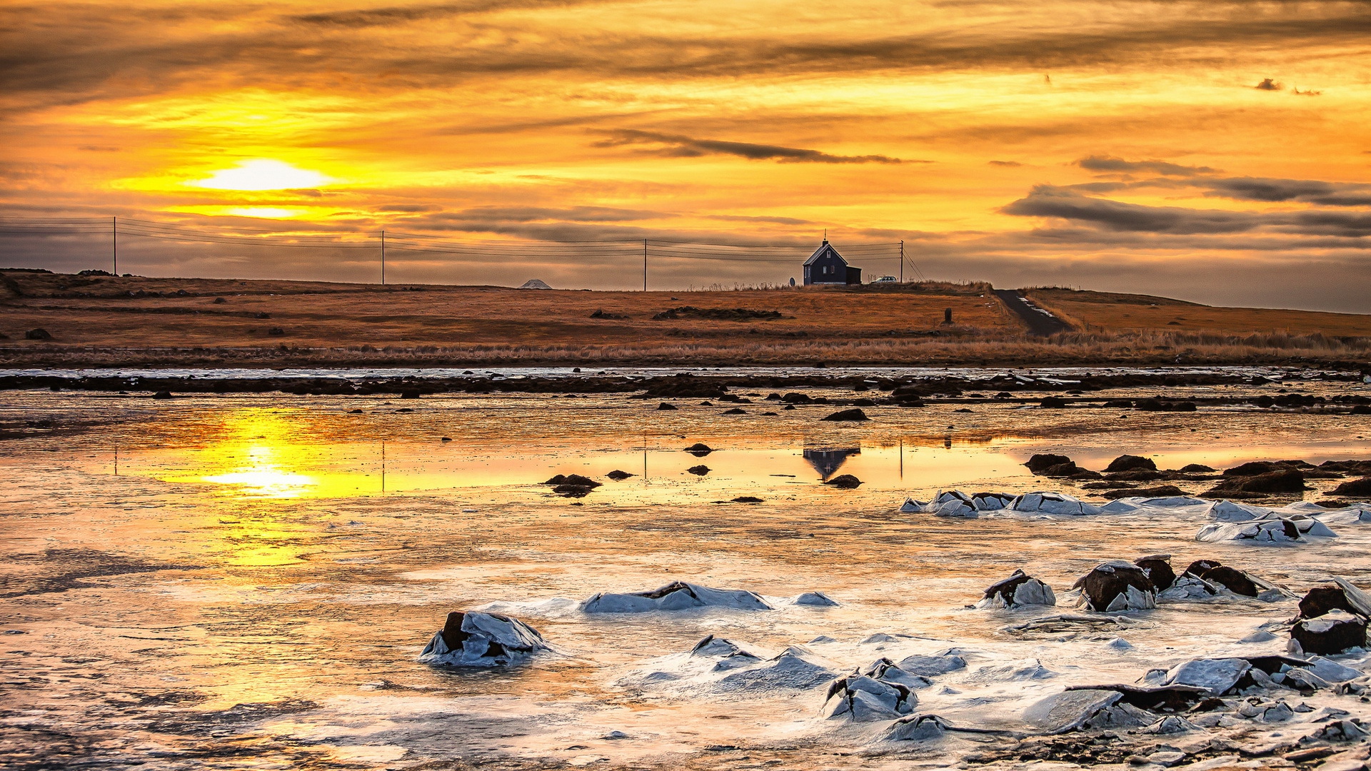 Wallpaper Coast Sunset Great Britain Stone - Wallpaper - HD Wallpaper 