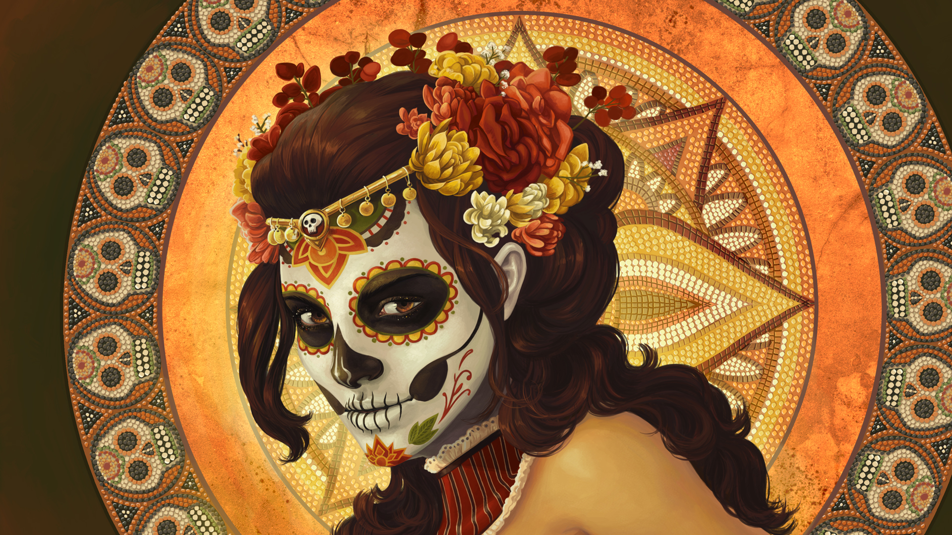 Http - //3 - Bp - Blogspot - Com/ 33hh8qg0g/s1920/aztec - Mexican Skull - HD Wallpaper 