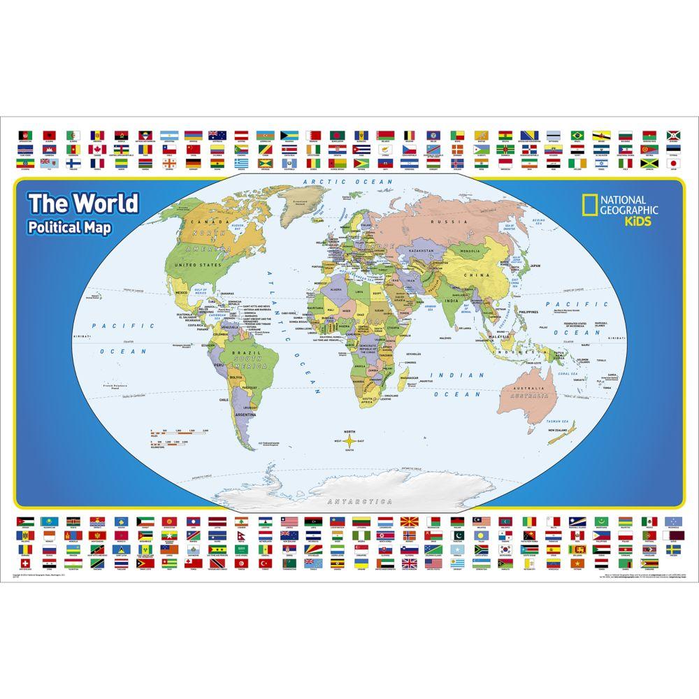 World Map For Kids - HD Wallpaper 