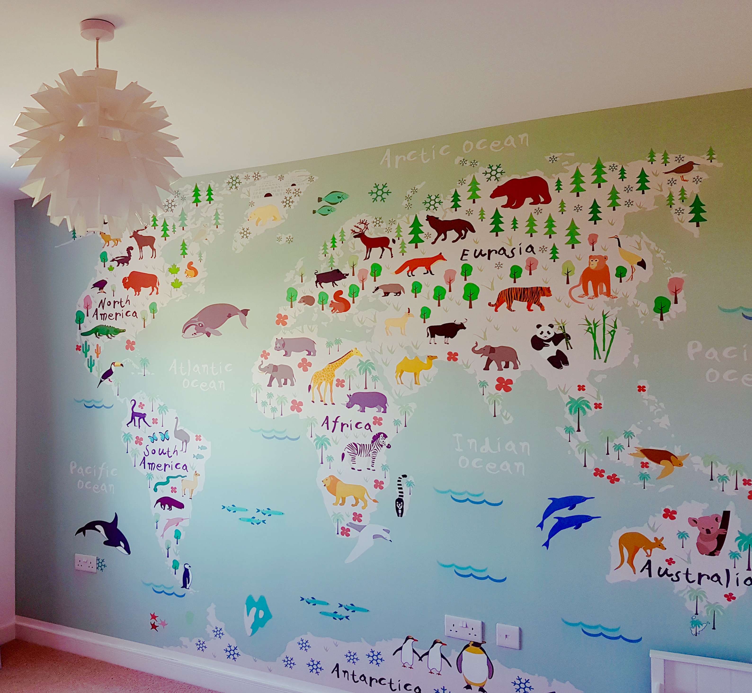 Kids Wall Map Mural - HD Wallpaper 