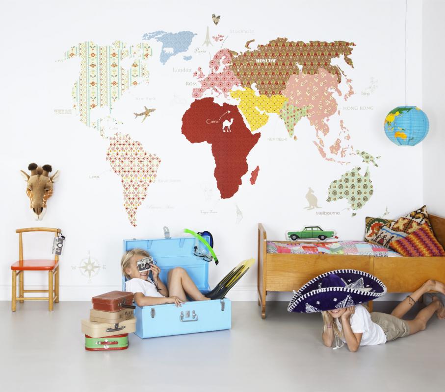 Interior Image Of The Whole Wide World -high Quality - Kids Room World Map - HD Wallpaper 