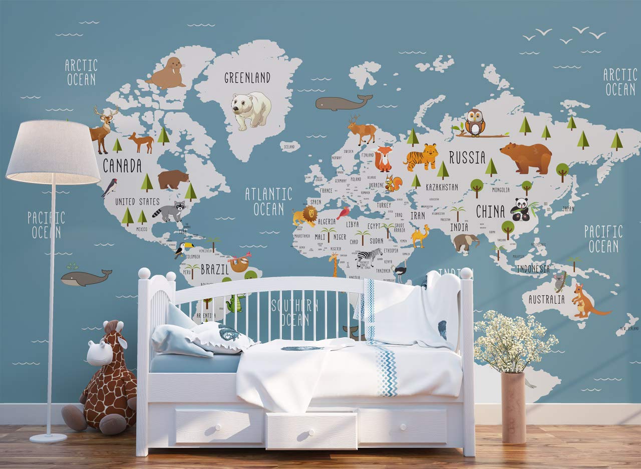 World Map Wallpaper For Kids - HD Wallpaper 