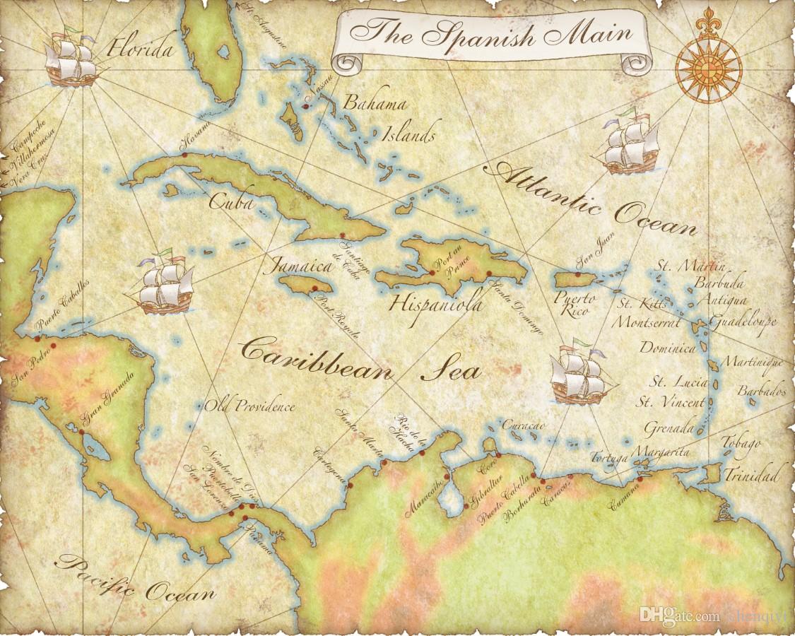 Treasure Of Spanish Main Treasure Map - HD Wallpaper 