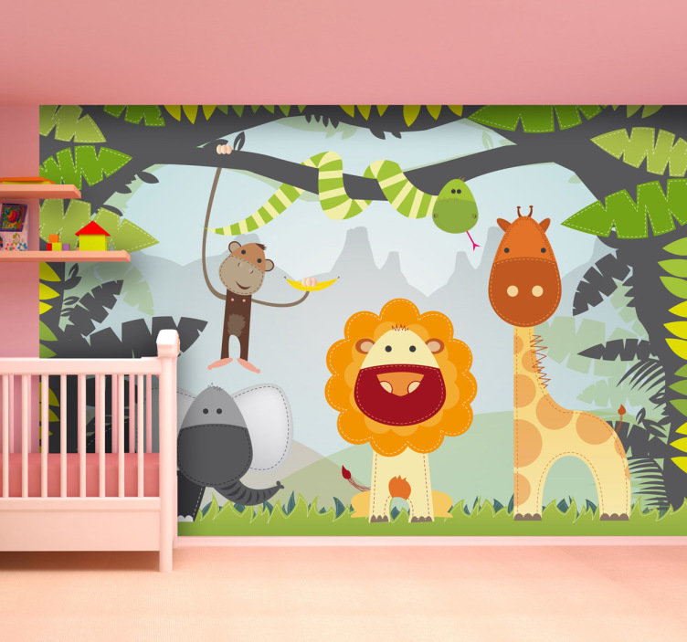 Jungle Mural Kids - HD Wallpaper 