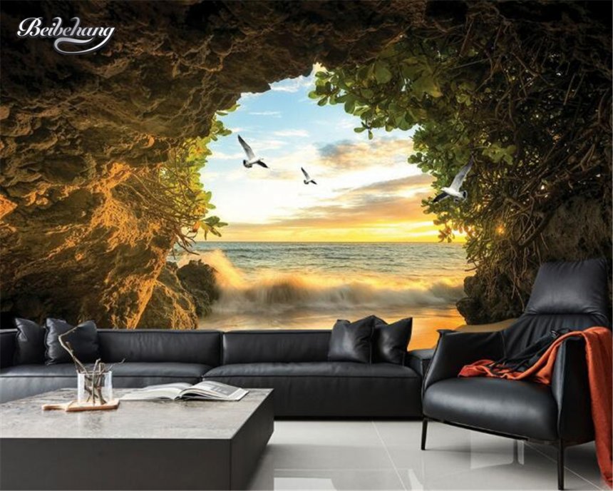 Nature 3d Wallpaper For Living Room - HD Wallpaper 