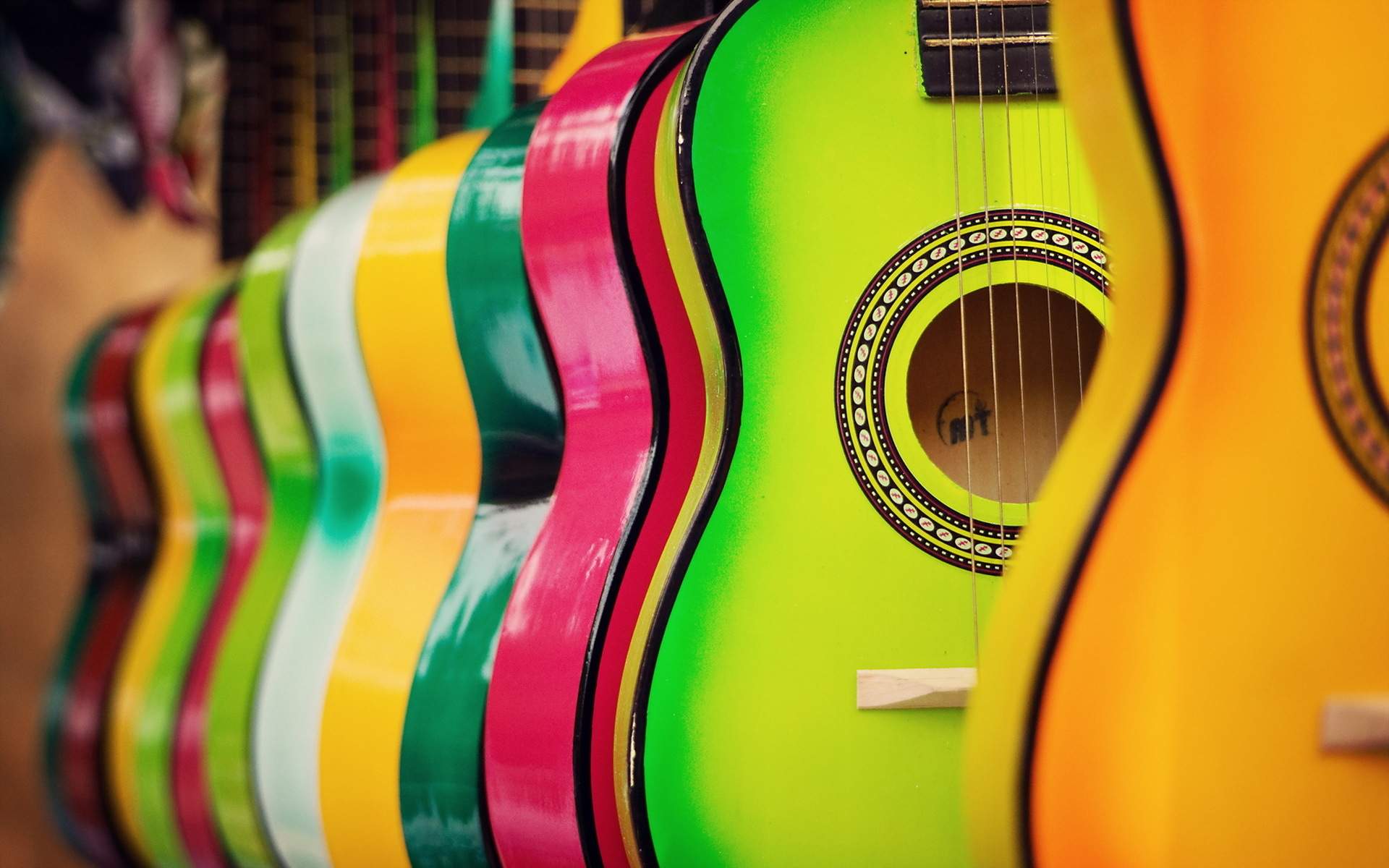 Colorful Guitar Wallpaper Hd - HD Wallpaper 