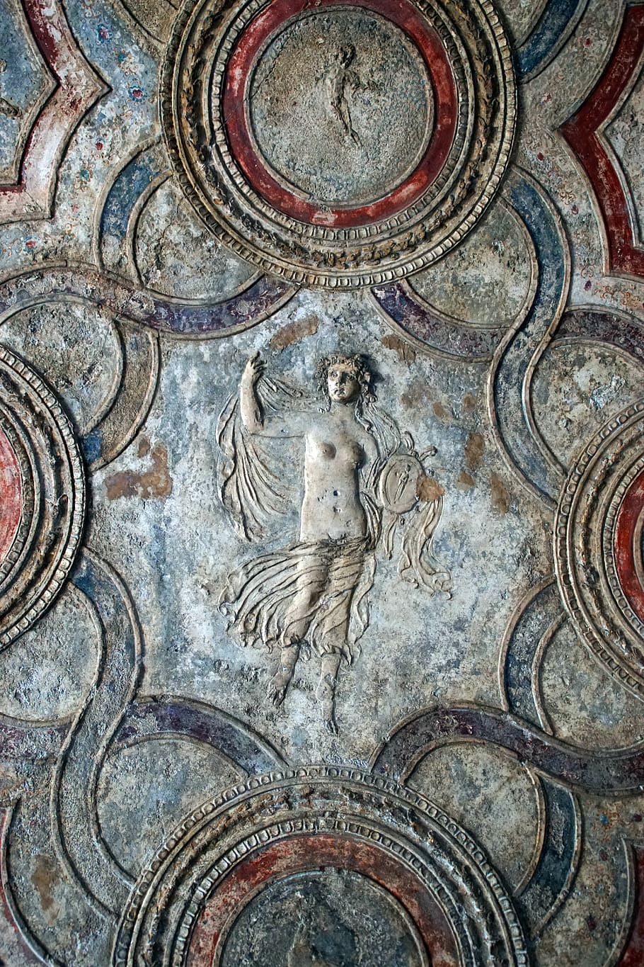 Pompeii, Fresco, Sculpture, Roman, Antique, Italy, - Fresco Sculpture - HD Wallpaper 