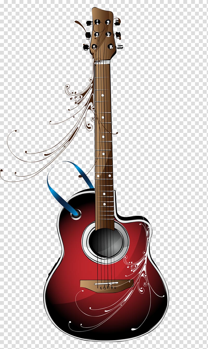 Red Acoustic Guitar, Acoustic Guitar High-definition - Acoustic Guitar Wallpaper Png - HD Wallpaper 