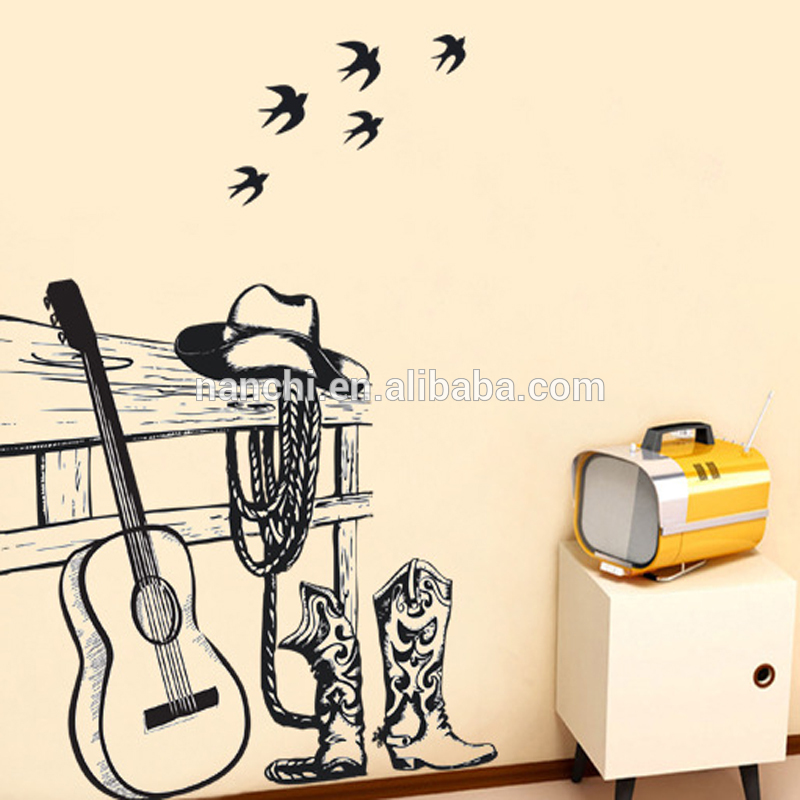 Sederhana Desain Sepatu Gitar Tali Menelan Kombinasi - Country Music Clip Art - HD Wallpaper 