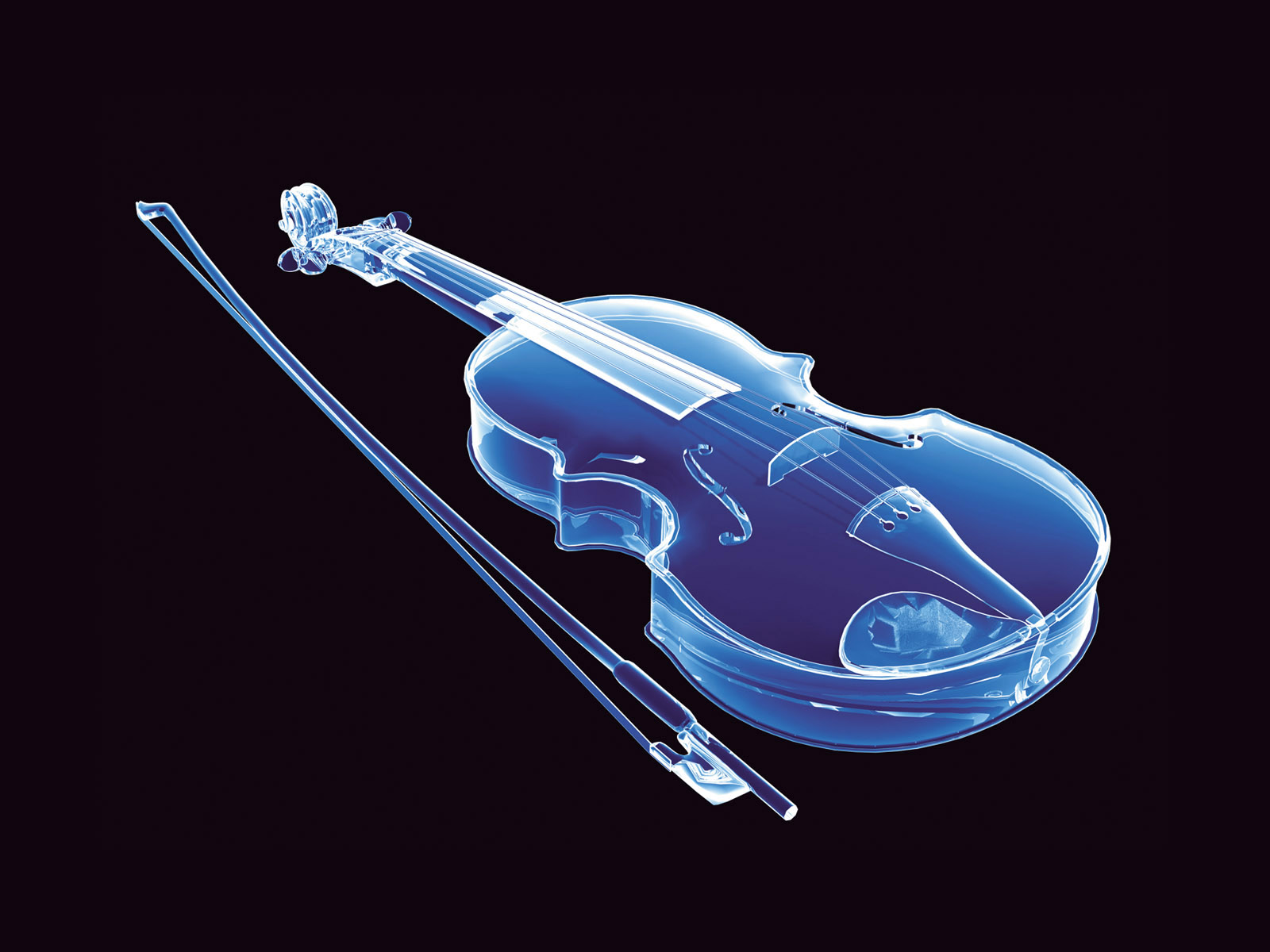 Neon Violin Windows 7 Abstract Wallpapers - Neon Blue Violin - HD Wallpaper 