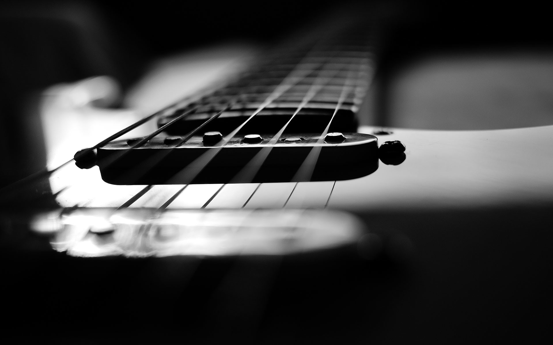 Black And White Wallpaper Guitar - HD Wallpaper 