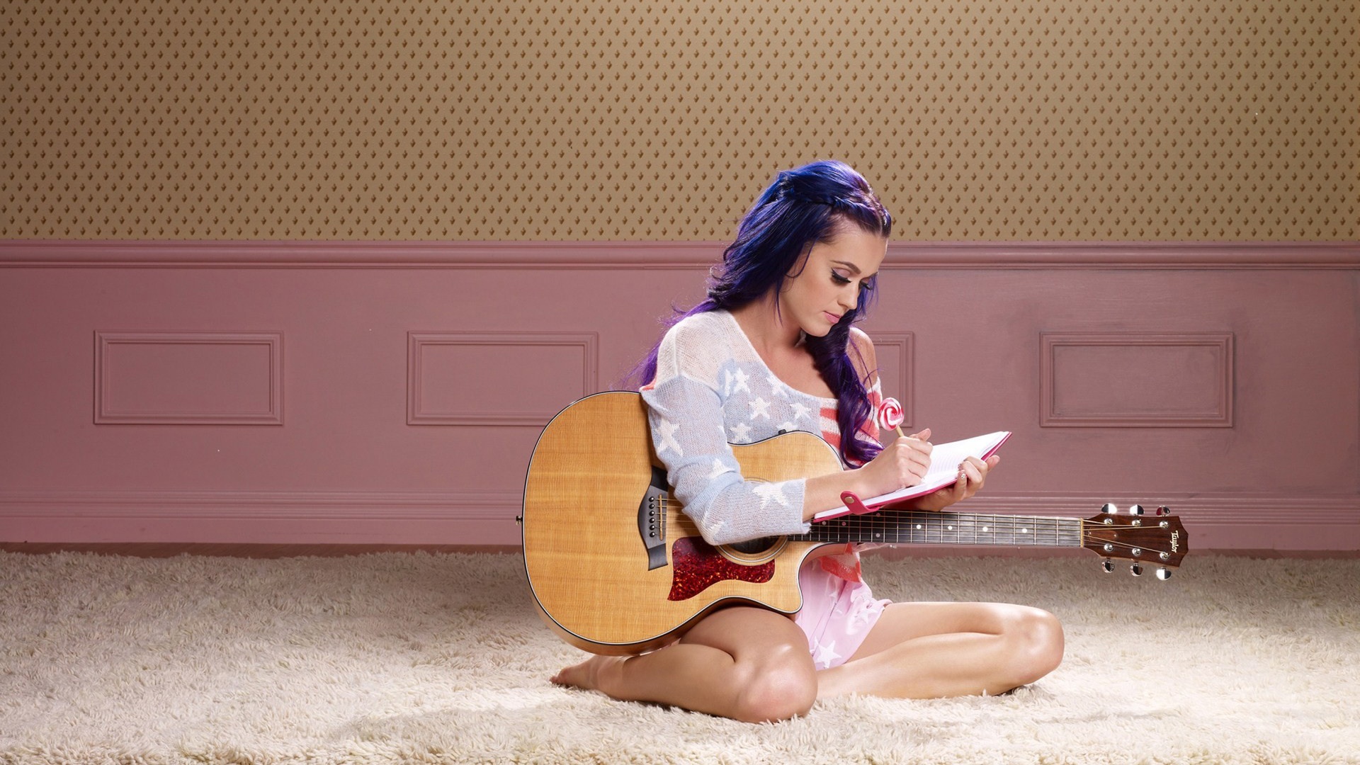 Katy Perry Wallpapers Roar 1080p Widescreen,, - Katy Perry With Guitar - HD Wallpaper 