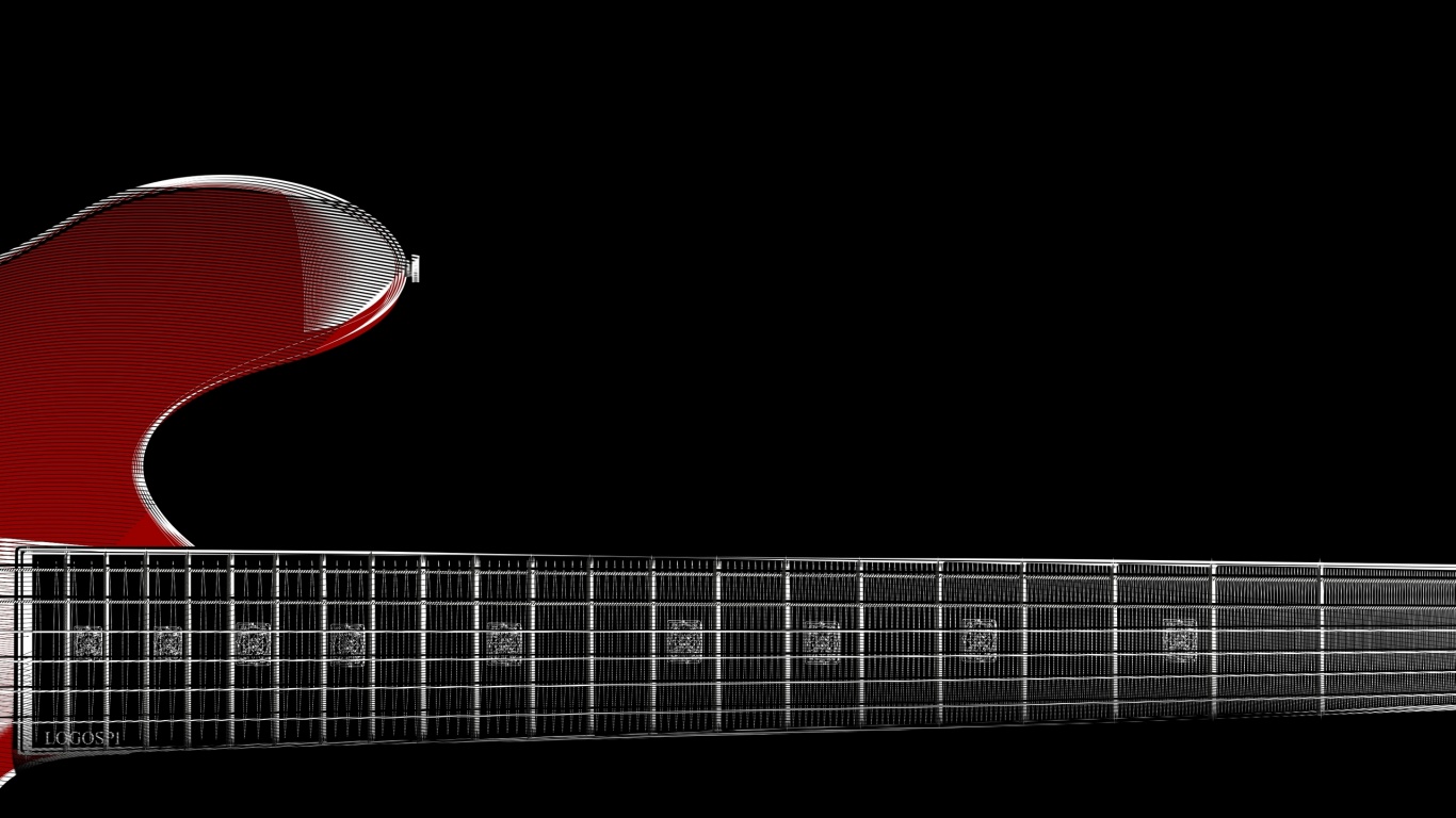 Guitars Banner Black Background - HD Wallpaper 