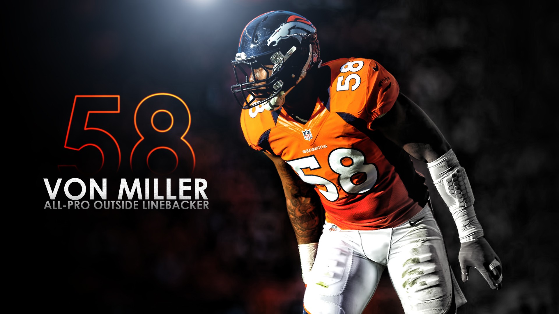 Von Miller Denver Broncos Wallpaper Hd With High-resolution - Broncos Von Miller Background - HD Wallpaper 
