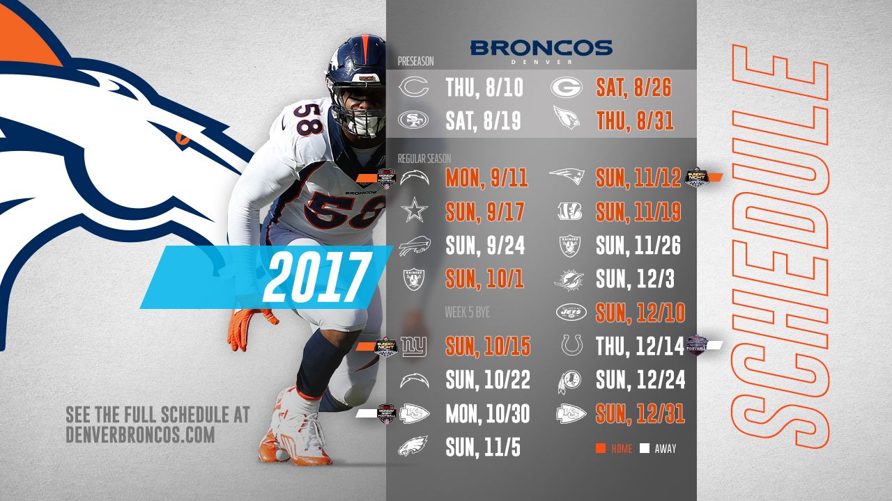Denver Broncos Schedule Wallpaper 2018 - HD Wallpaper 